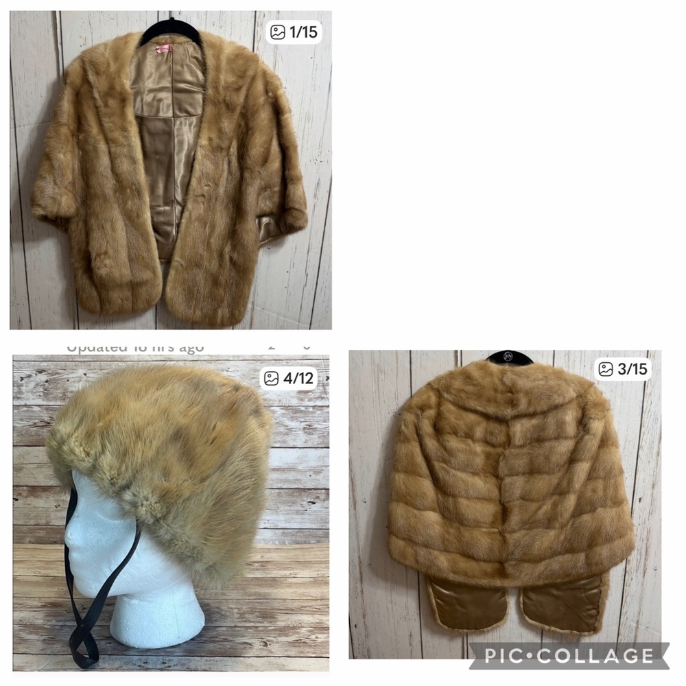 Vintage Sears Blonde Tan Mink Fur Wrap Drycleaned